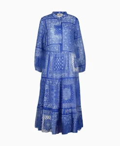 0039 Italy 0039 Italy Maxi Jurk Mila Long 212344 Blauw Dessin