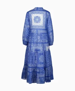 0039 Italy 0039 Italy Maxi Jurk Mila Long 212344 Blauw Dessin