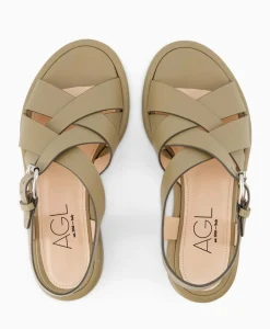 Agl Sandaal Zonder Hak Alison Multi Khaki