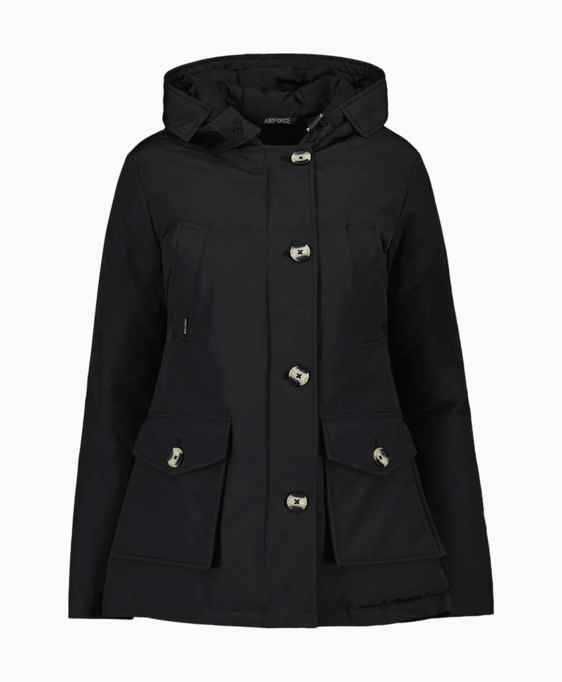 Airforce Gewatteerde Jas 4 Pocket Parka Zwart