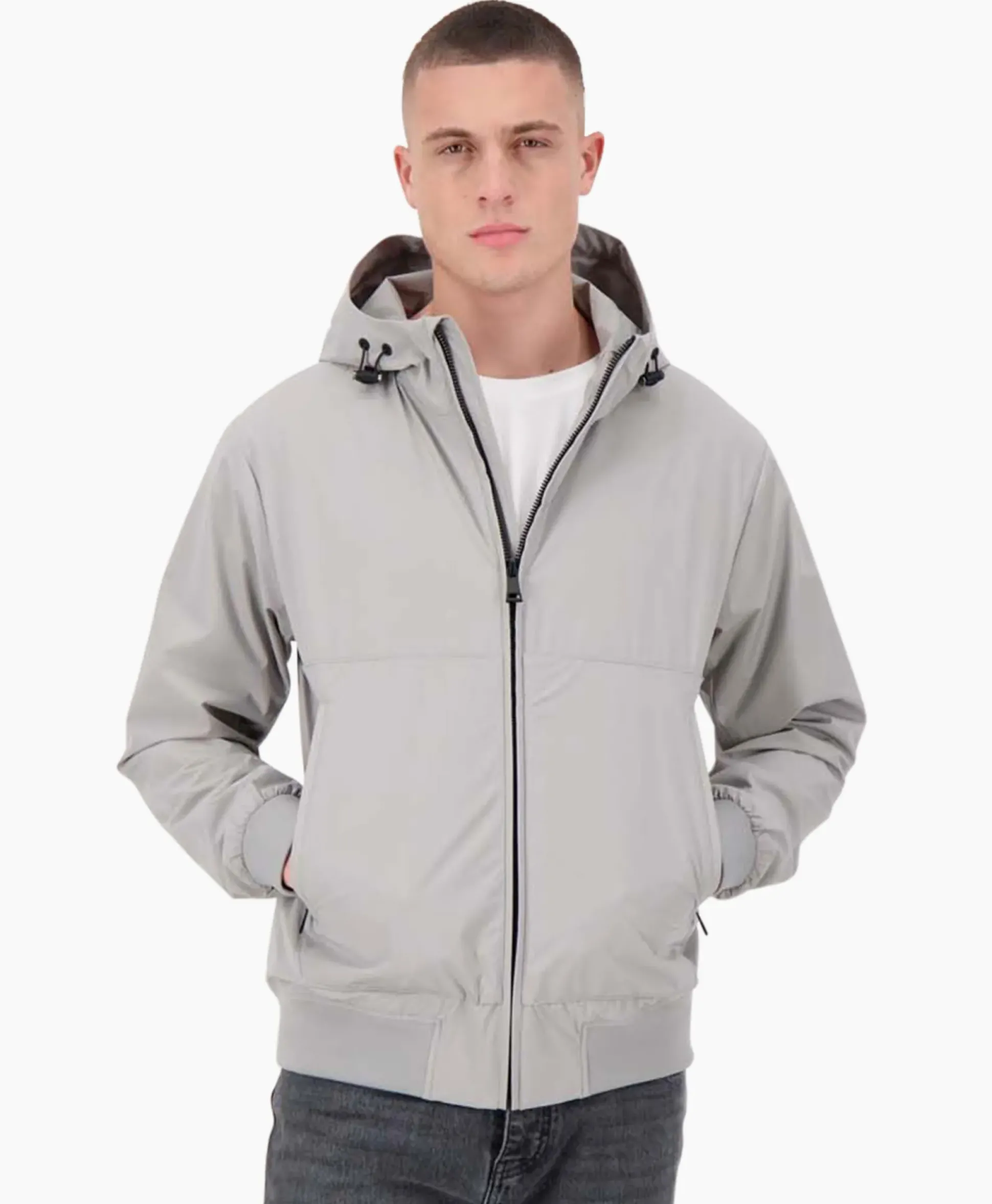 Airforce Jack Hooded Four-Fay Stretch Grijs