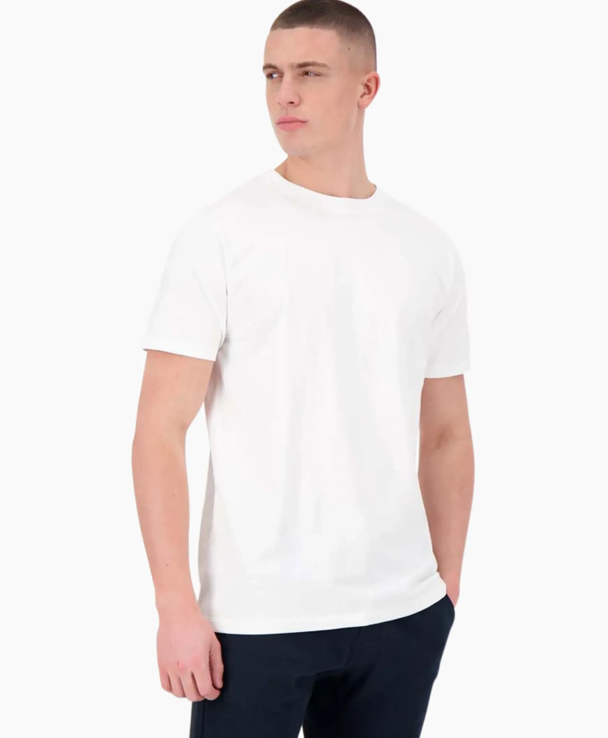 Airforce T-Shirt Korte Mouw Garment Dyed Wit