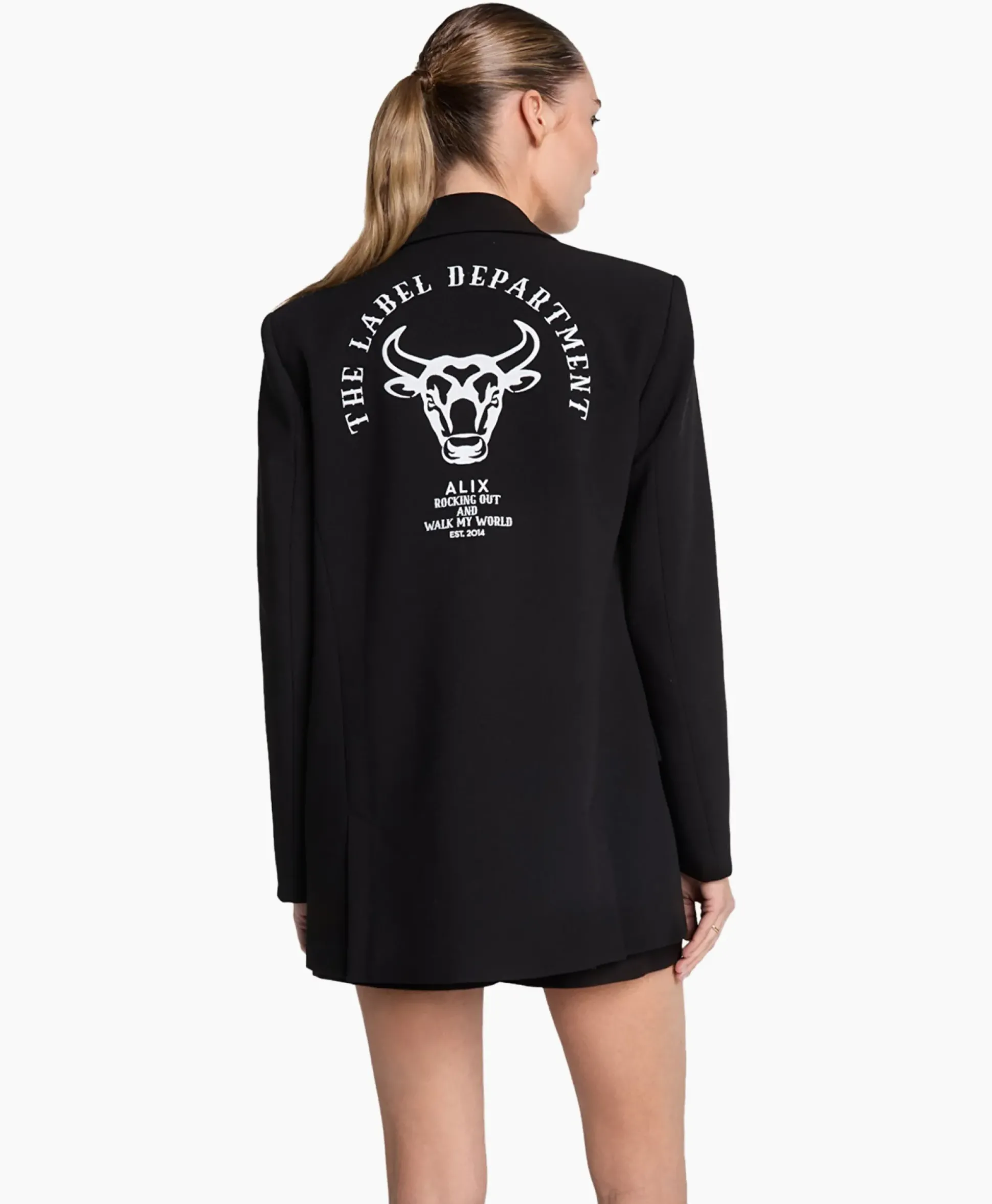 Alix The Label Blazer Woven Flowy Stretch Zwart