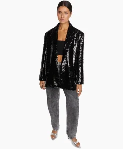 Alix The Label Blazer Woven With Strass Zwart