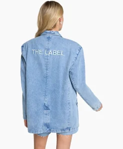 Alix The Label Blazer Woven Denim Blauw