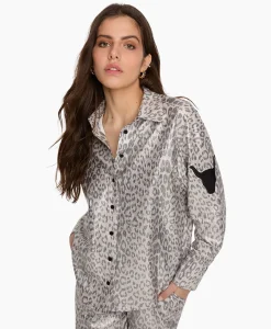 Alix The Label Blouse Knitted Leopard Zilver