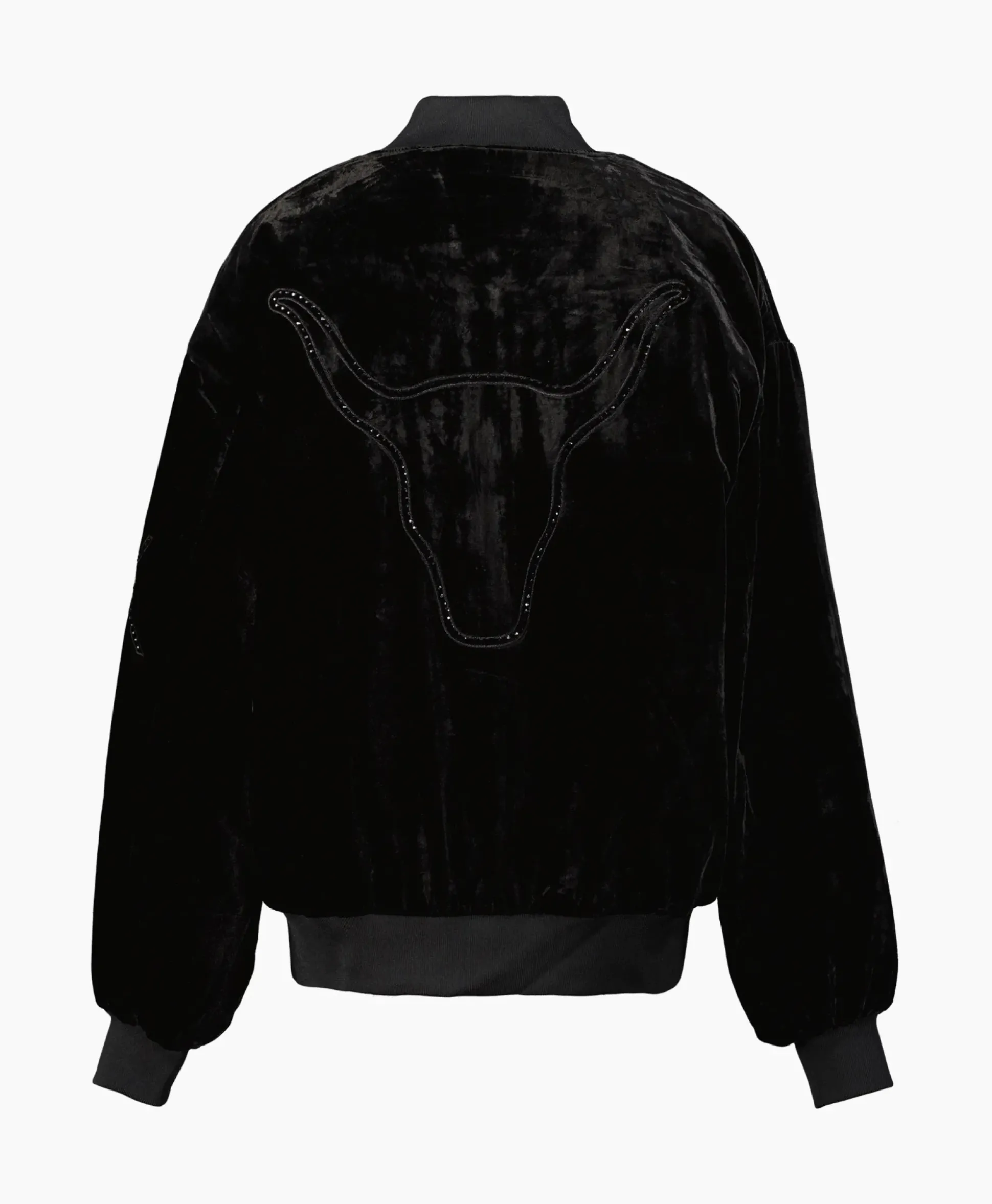 Alix The Label Bomberjack Ladies Woven Oversized Velvet Zwart