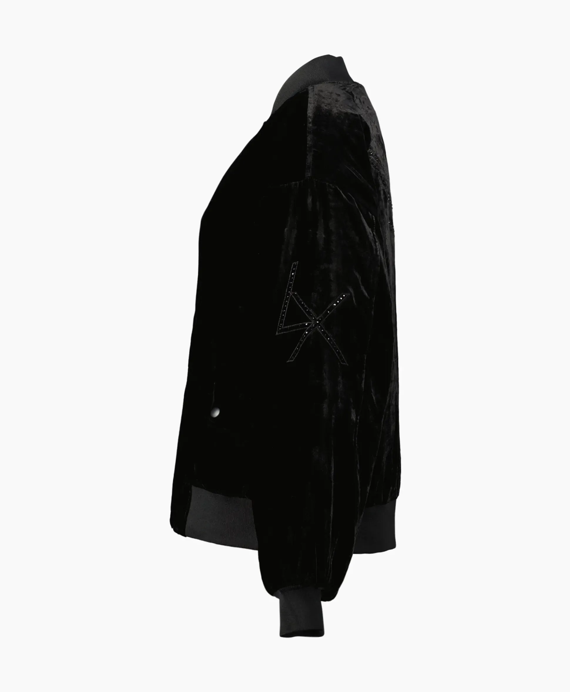 Alix The Label Bomberjack Ladies Woven Oversized Velvet Zwart