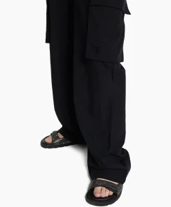 Alix The Label Cargobroek Woven Linen Cargo Zwart