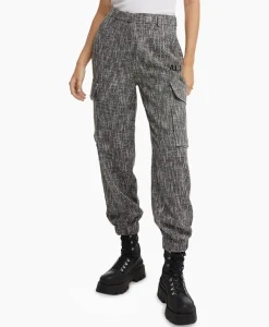 Alix The Label Cargobroek Woven Boucle Cargo Zwart