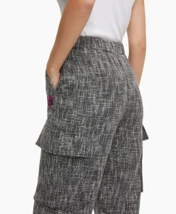 Alix The Label Cargobroek Woven Boucle Cargo Zwart