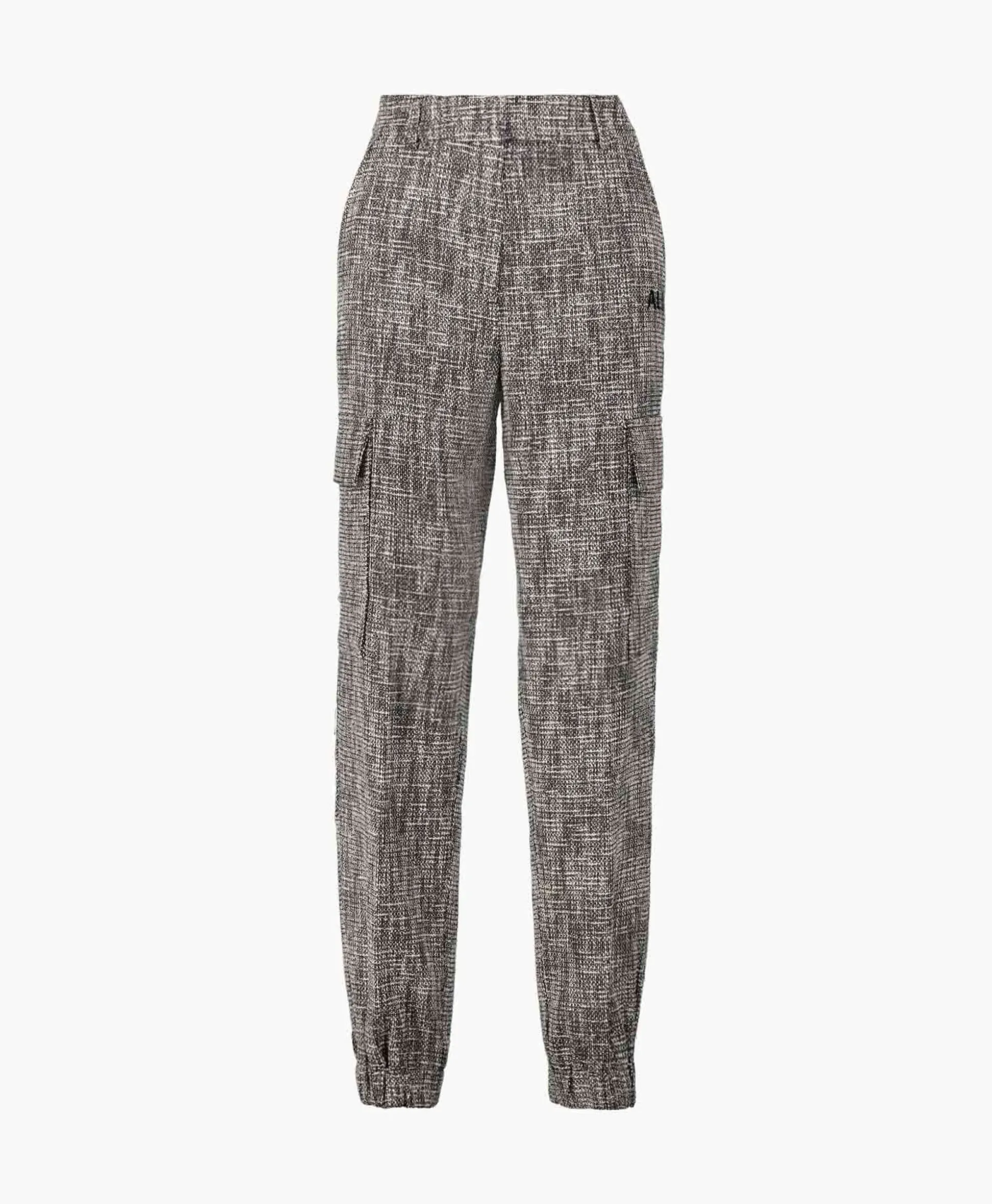 Alix The Label Cargobroek Woven Boucle Cargo Zwart