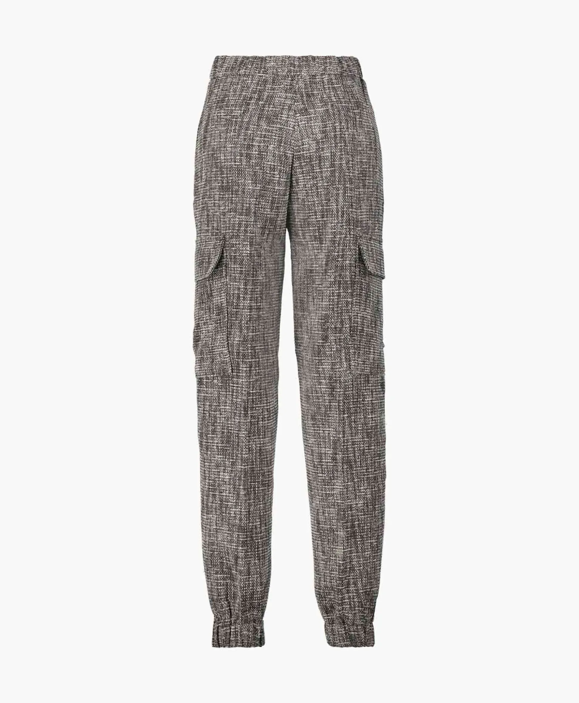 Alix The Label Cargobroek Woven Boucle Cargo Zwart