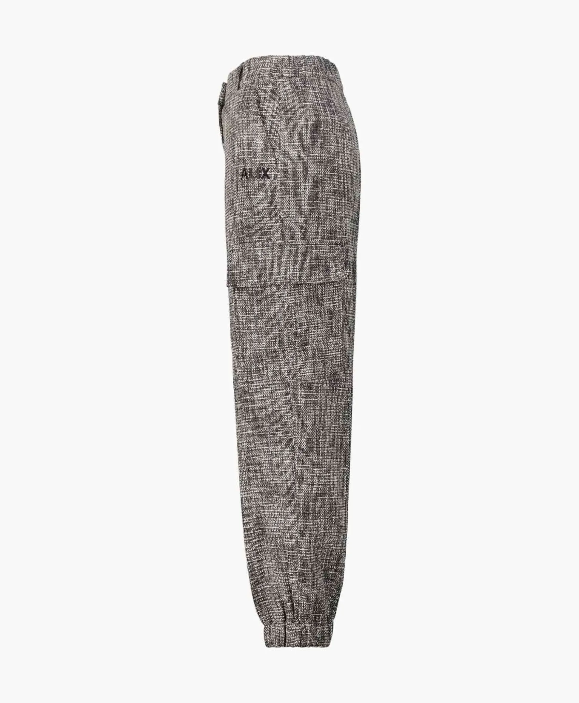 Alix The Label Cargobroek Woven Boucle Cargo Zwart