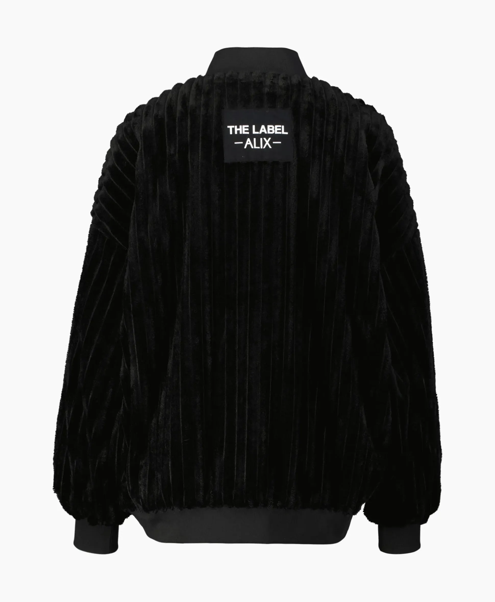 Alix The Label Jack Woven Rib Fur Bomber Zwart