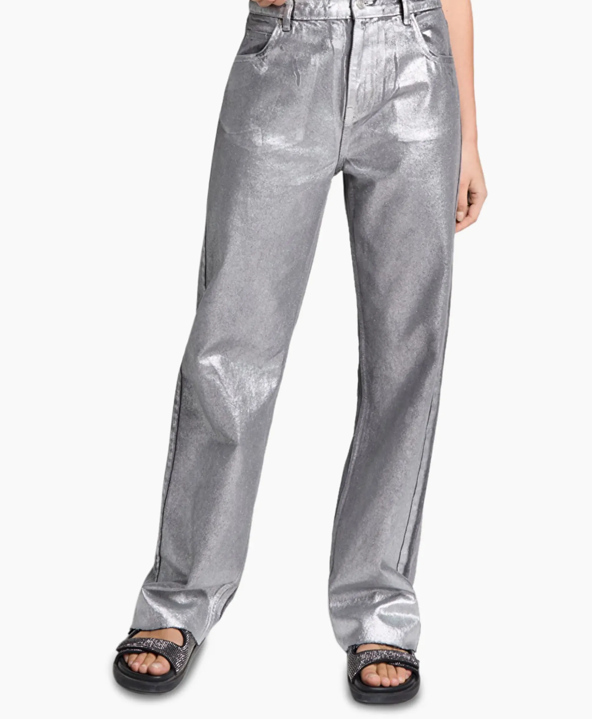 Alix The Label Jeans Woven Silver Denim Zilver