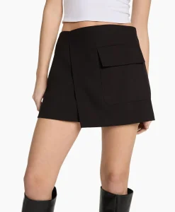 Alix The Label Minirok Woven Flowy Stretch Zwart