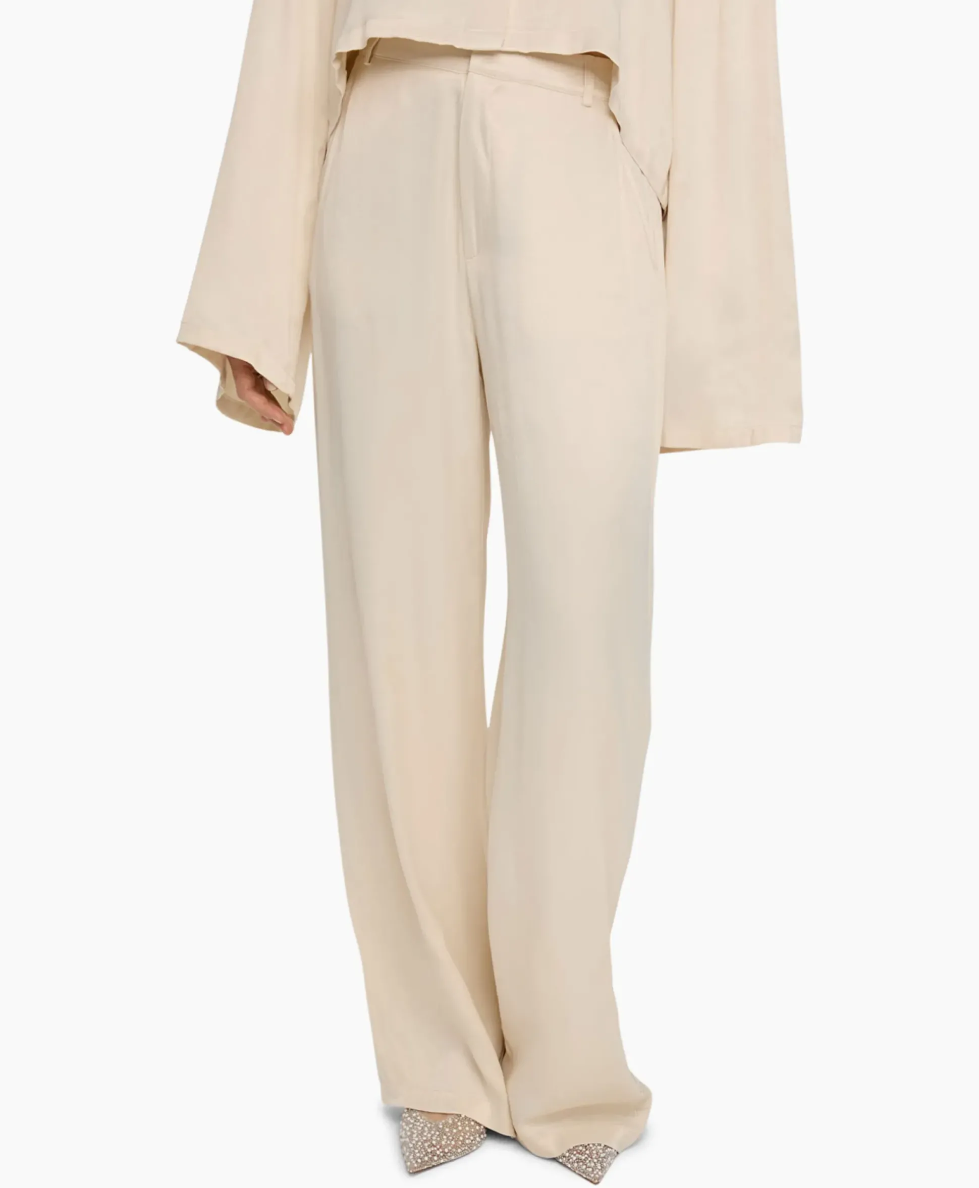 Alix The Label Pantalon Woven Satin Ecru