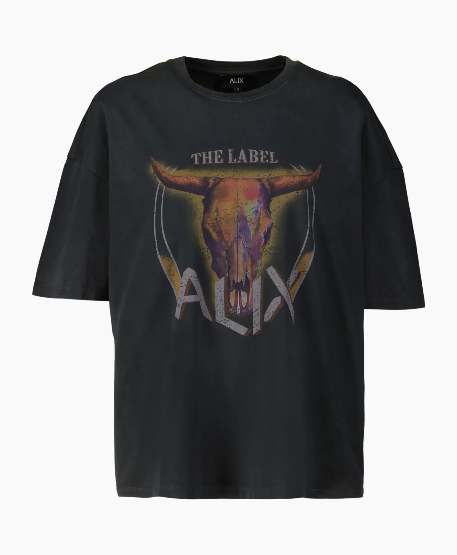 Alix The Label T-Shirt Korte Mouw Knitted Bull Zwart