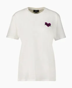 Alix The Label T-Shirt Korte Mouw Knitted Alix Heart Off White