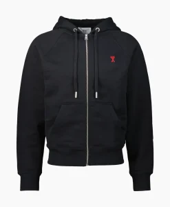 Ami Paris Hoodie Adc Zipped Zwart