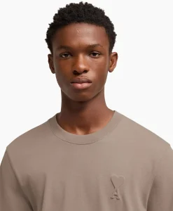Ami Paris T-Shirt Korte Mouw Adc Taupe