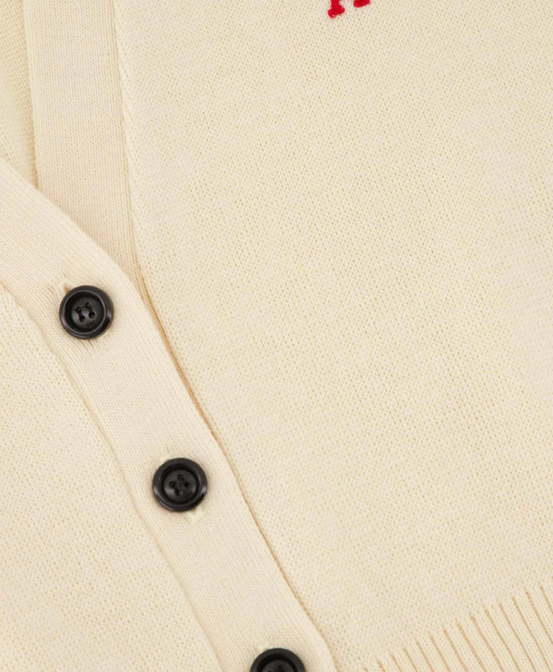 Ami Paris Vest Red Adc Cardigan Beige