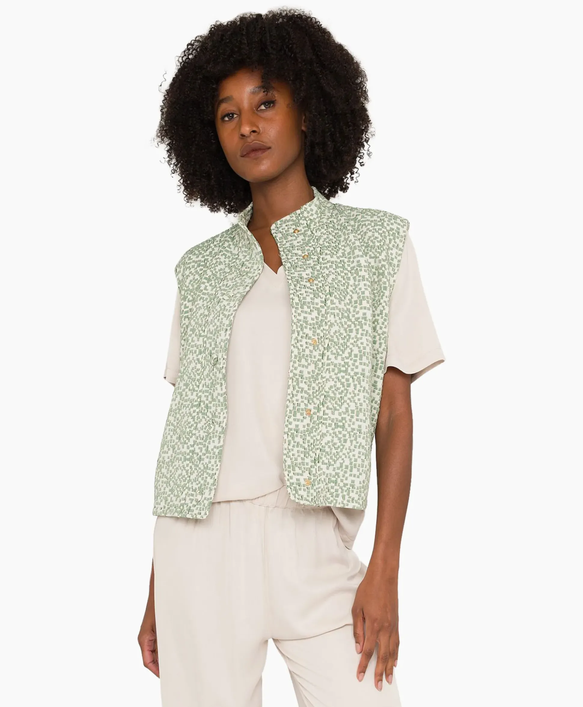 Anna Van Toor Gilet 43A11-02108B Groen