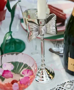Anna+Nina Accessoires Lady Bow Candle Holder Zilver