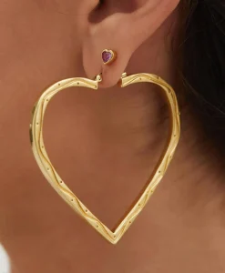 Anna+Nina Oorbellen Funky Love Hoop Goud