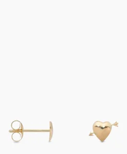Anna+Nina Oorbellen Single Cupid Stud Earring Silver Goldpla Goud