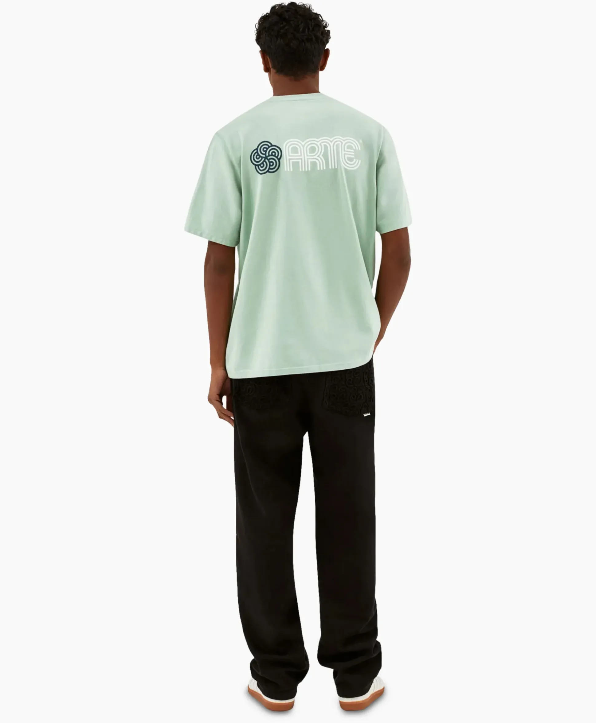 Arte Antwerp T-Shirt Korte Mouw Circle Flower Back Front Print Groen