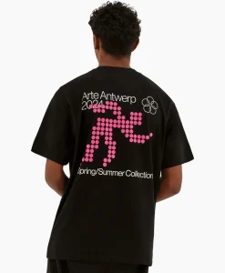 Arte Antwerp T-Shirt Korte Mouw Circle Runner Back Print Zwart
