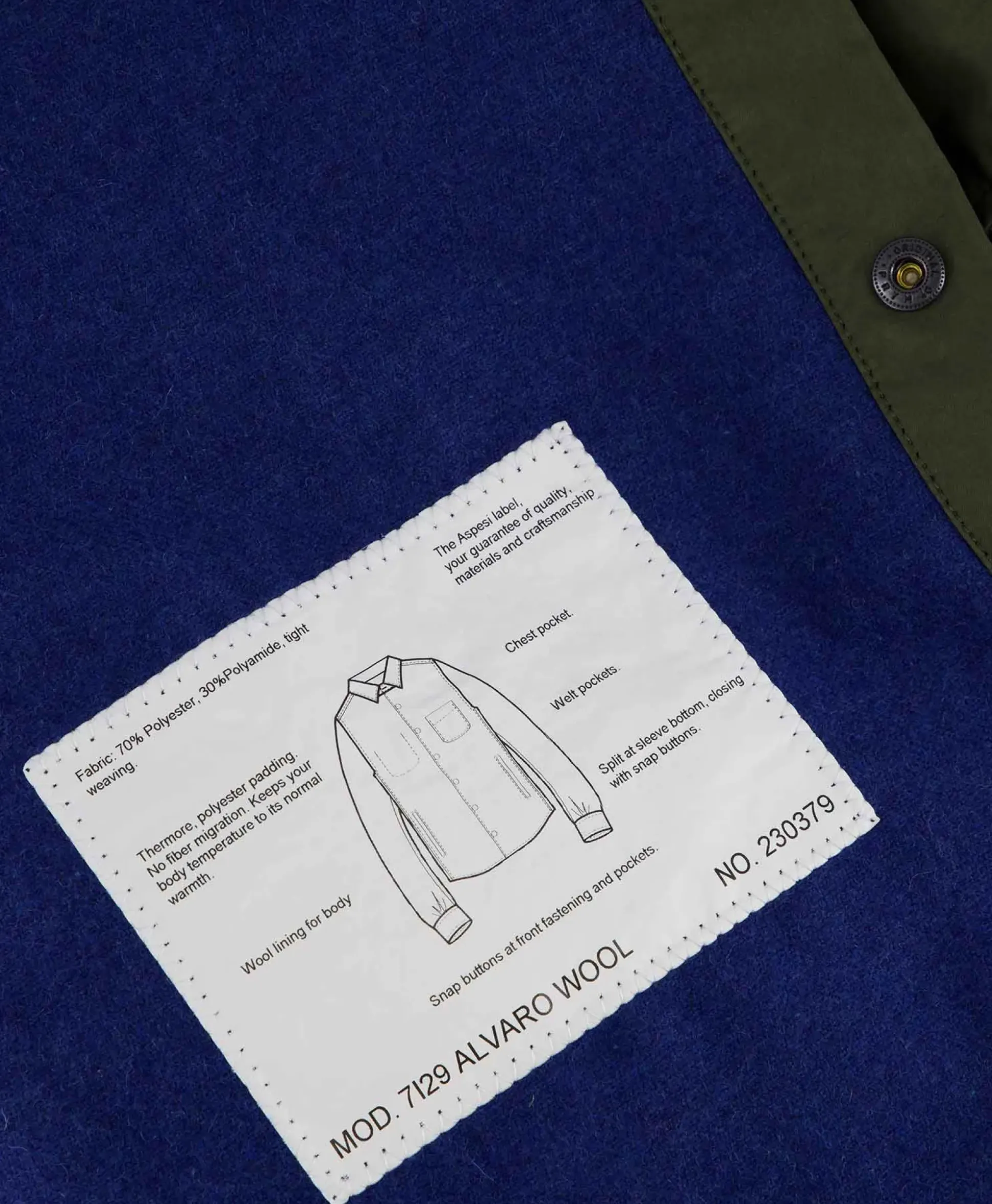 Aspesi Overhemd Camicia Alvaro Wool Donker Groen
