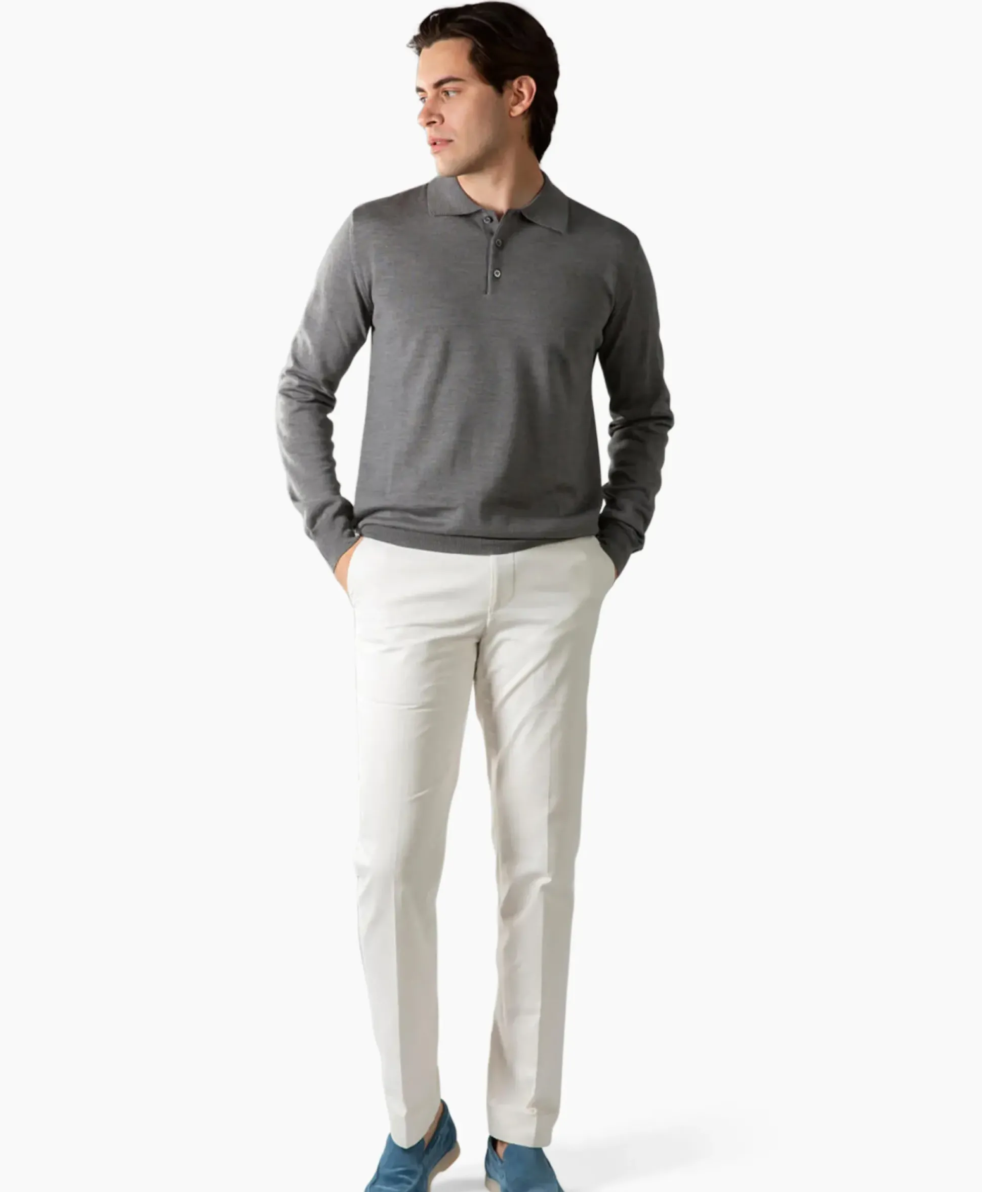 Aurelien Aurelien Polo Longsleeve Donker Grijs