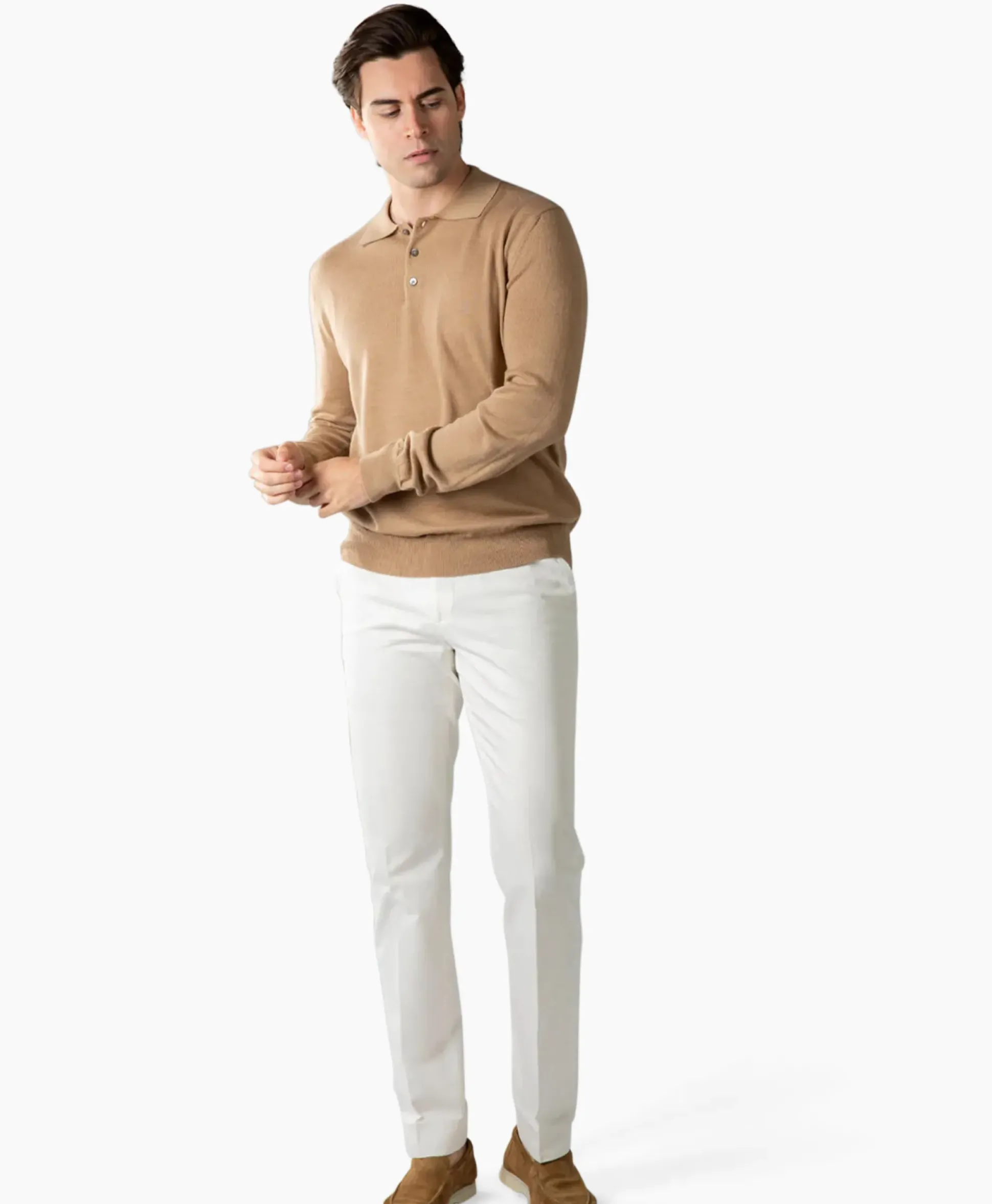 Aurelien Aurelien Polo Longsleeve Beige