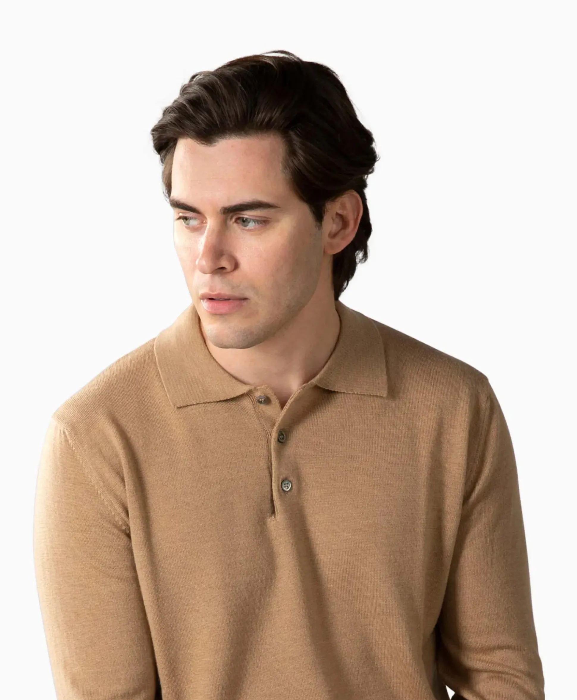 Aurelien Aurelien Polo Longsleeve Beige
