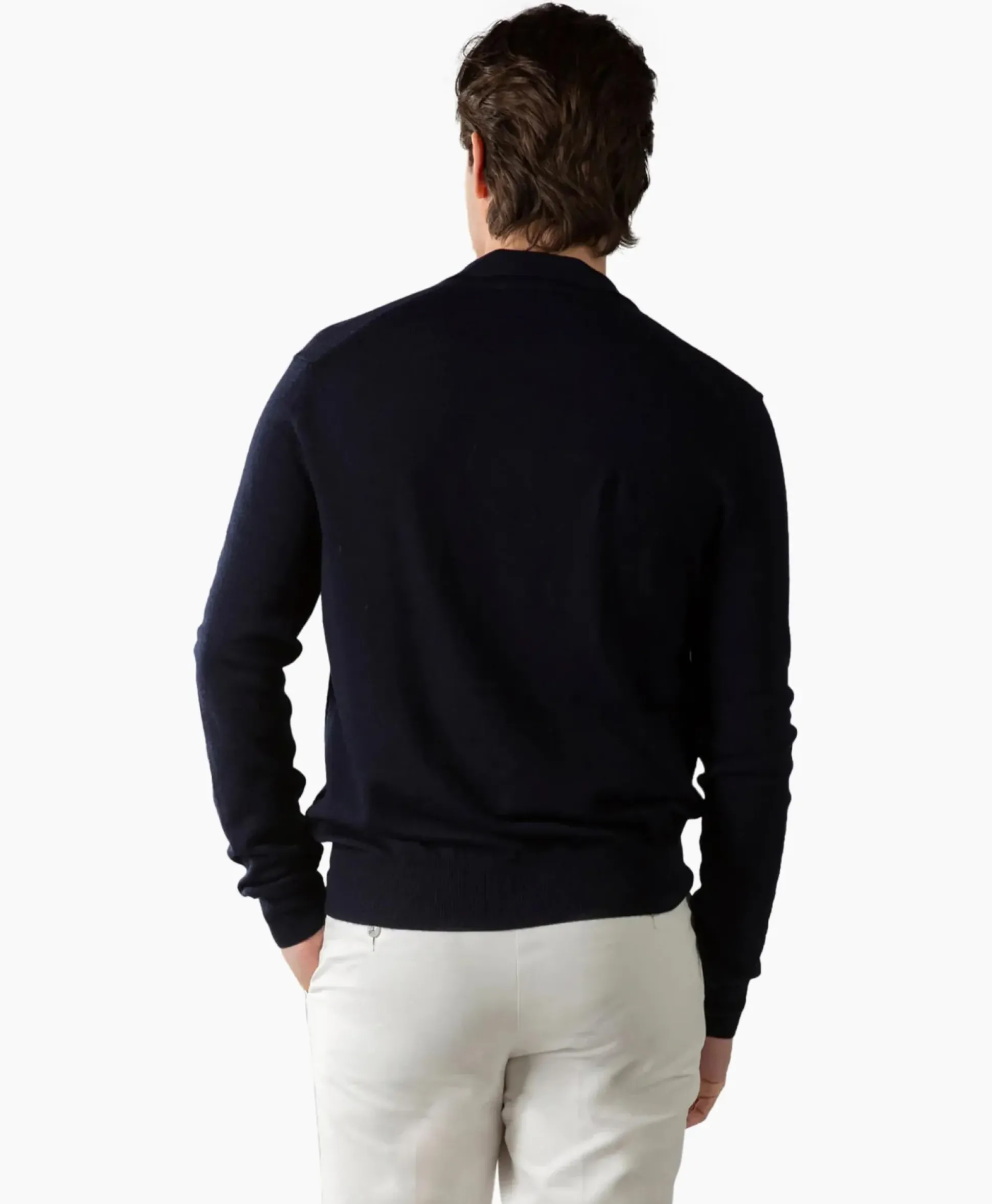 Aurelien Aurelien Pullover Buttonless Polo L Donker Blauw