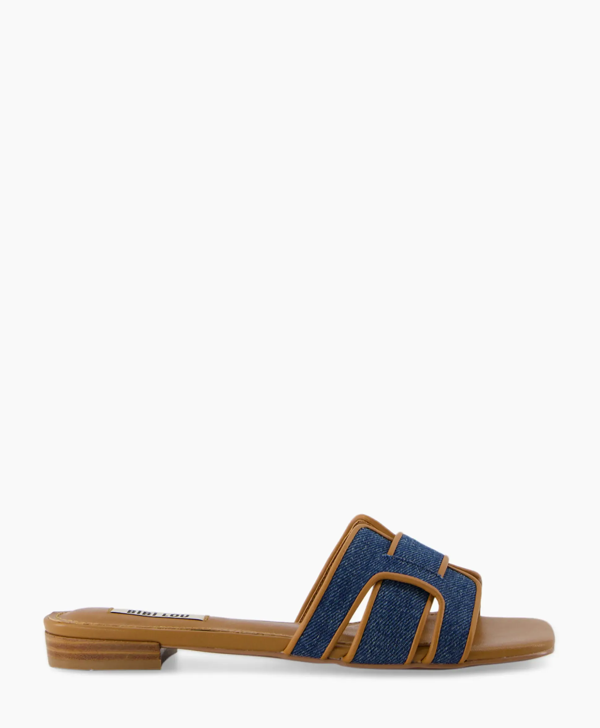 Bibi Lou Sandaal Zonder Hak Leather + Linnen Bruin