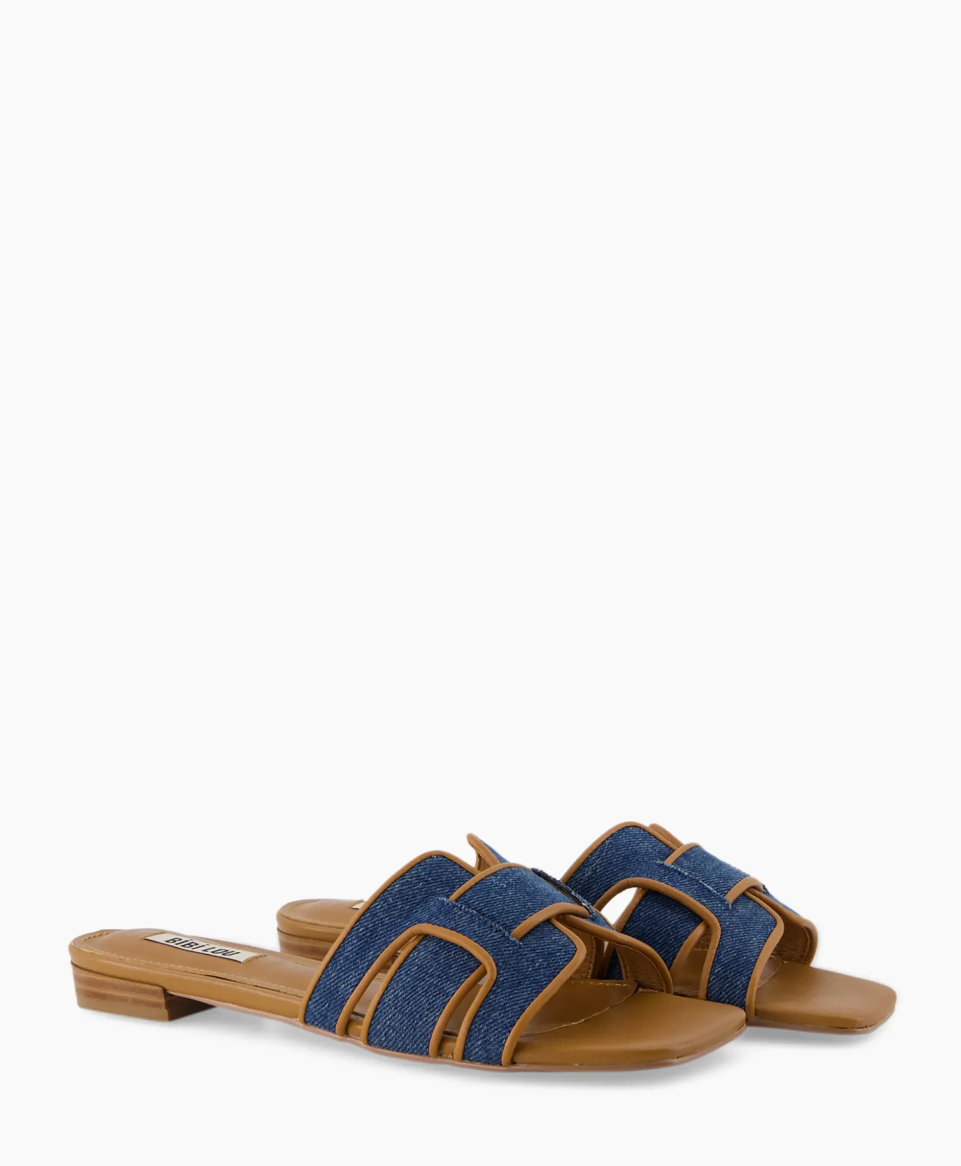 Bibi Lou Sandaal Zonder Hak Leather + Linnen Bruin