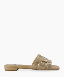 Bibi Lou Sandaal Zonder Hak Strass Beige