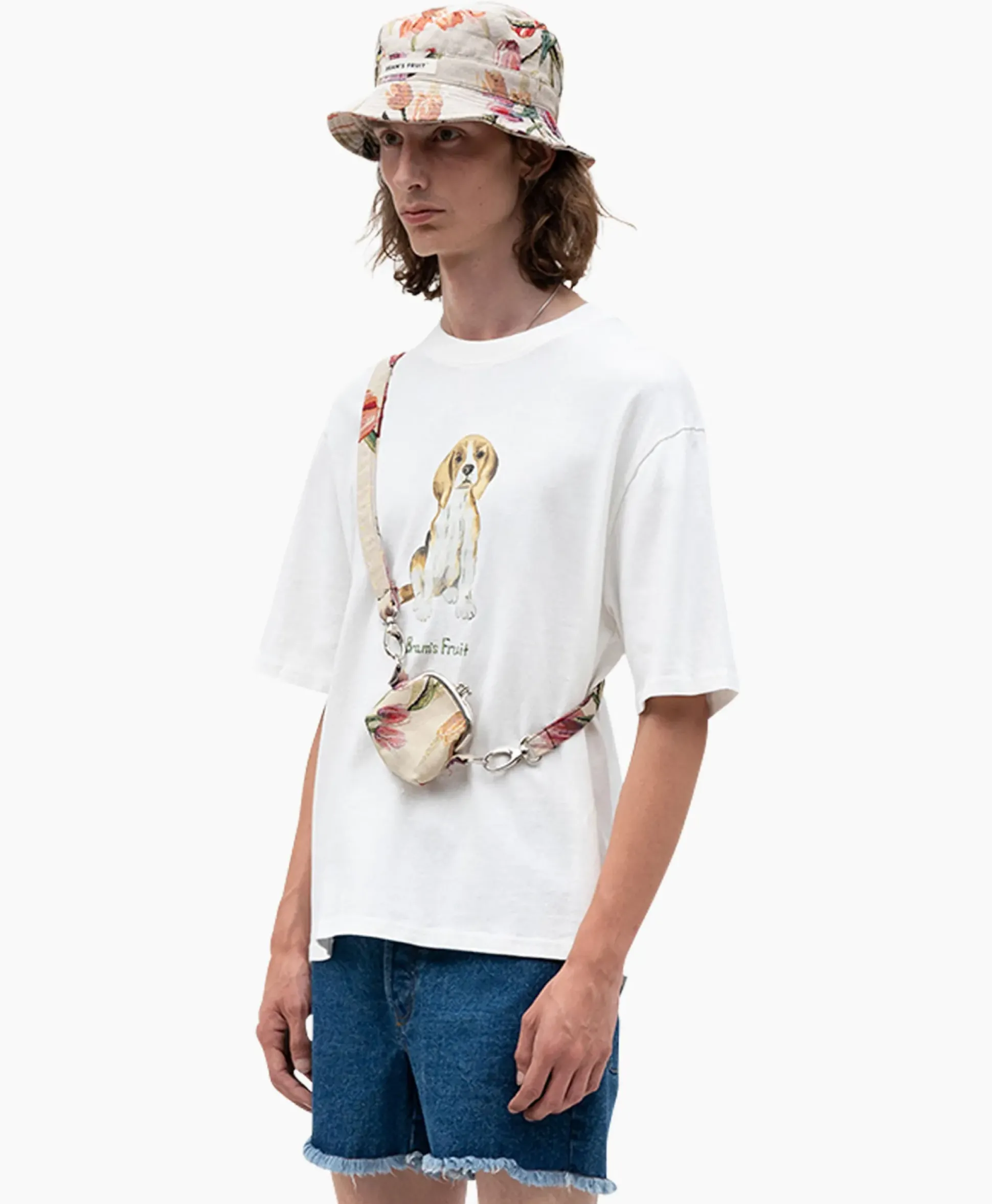 Bram's Fruit T-Shirt Korte Mouw Beagle Aquarel Wit