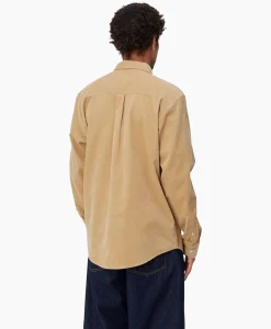 Carhartt Wip Overhemd L/S Madison Fine Cord Beige