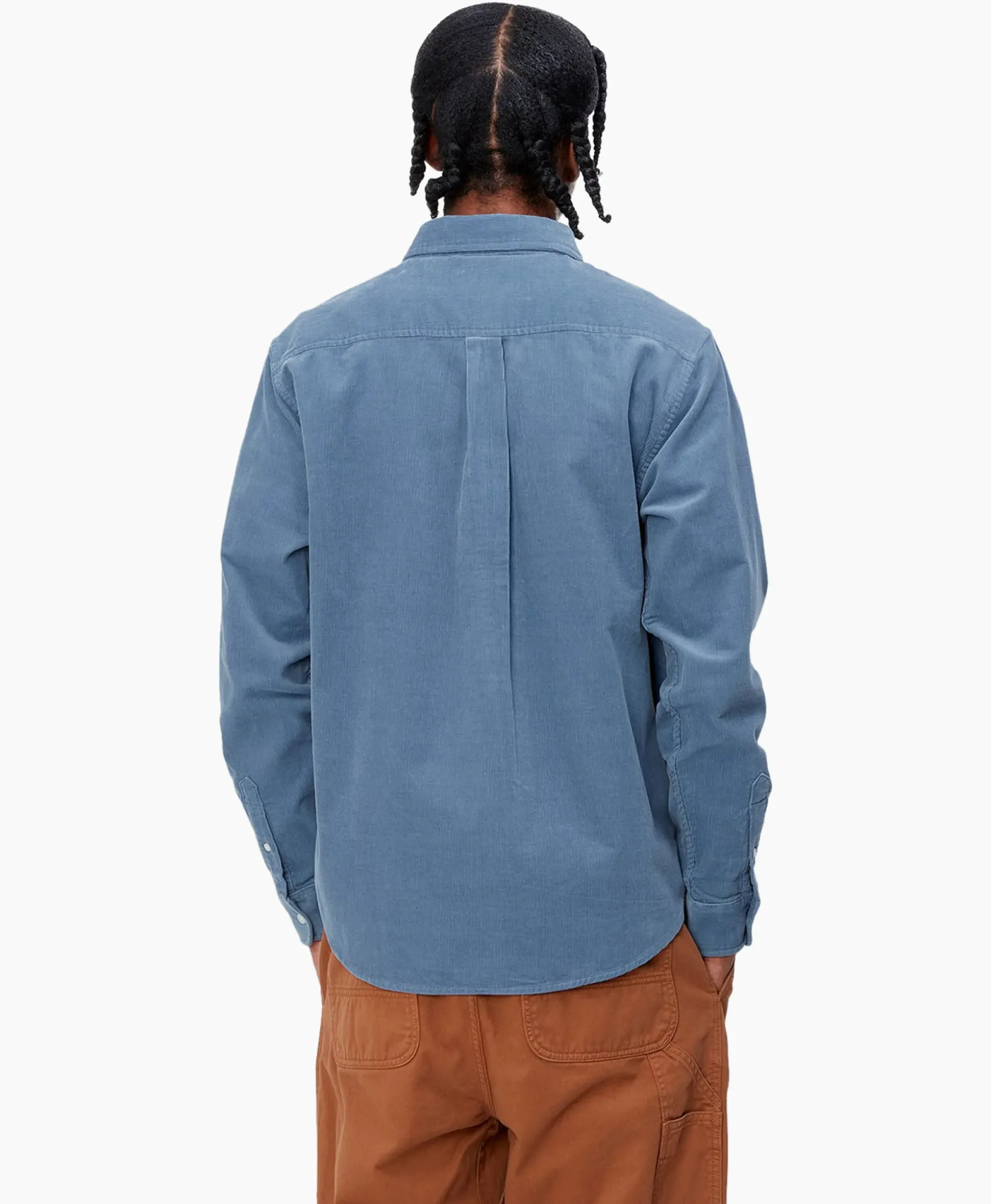 Carhartt Wip Overhemd L/S Madison Fine Cord Blauw