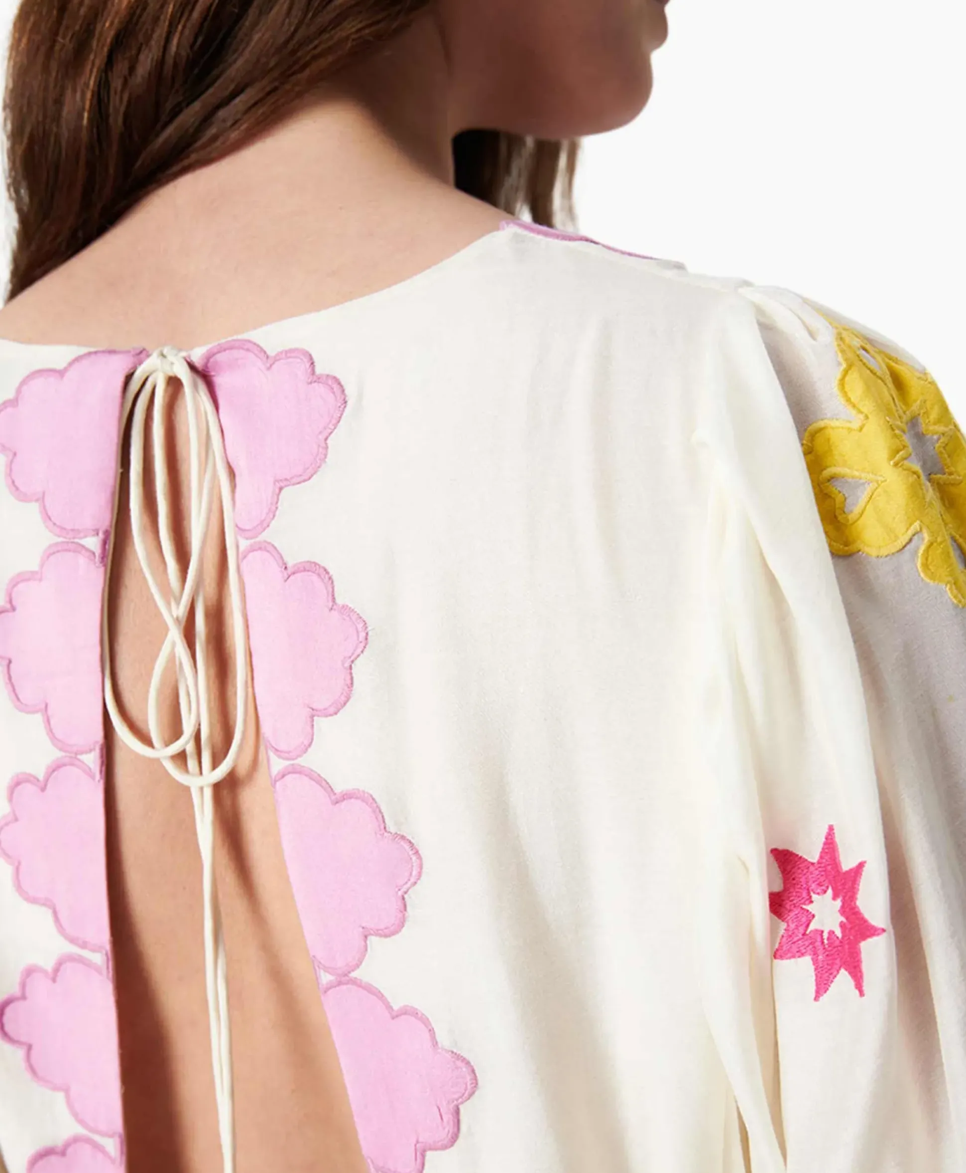 Chufy Maxi Jurk Gypsy Embroidered Ecru