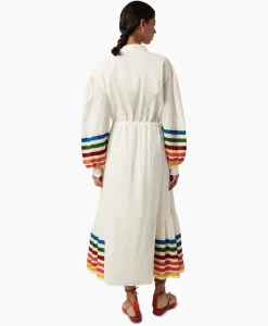Chufy Maxi Jurk Lena Embroidered Off White