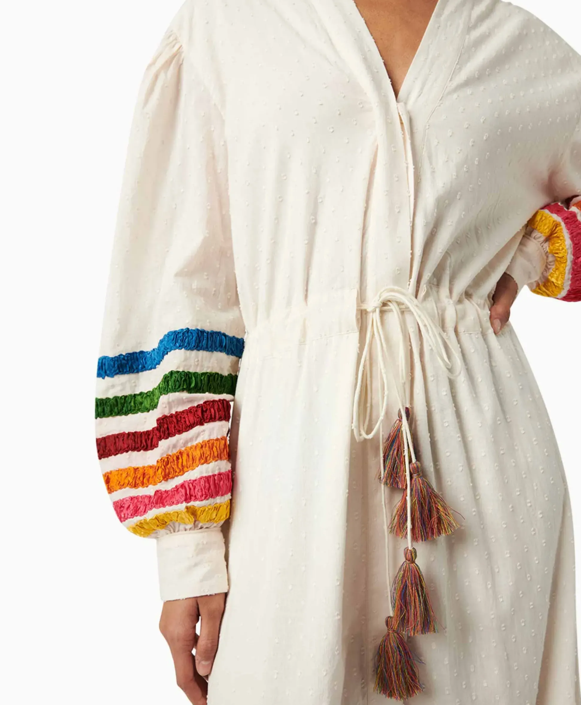 Chufy Maxi Jurk Lena Embroidered Off White