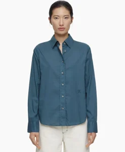 Closed Blouse Fitted Blauw