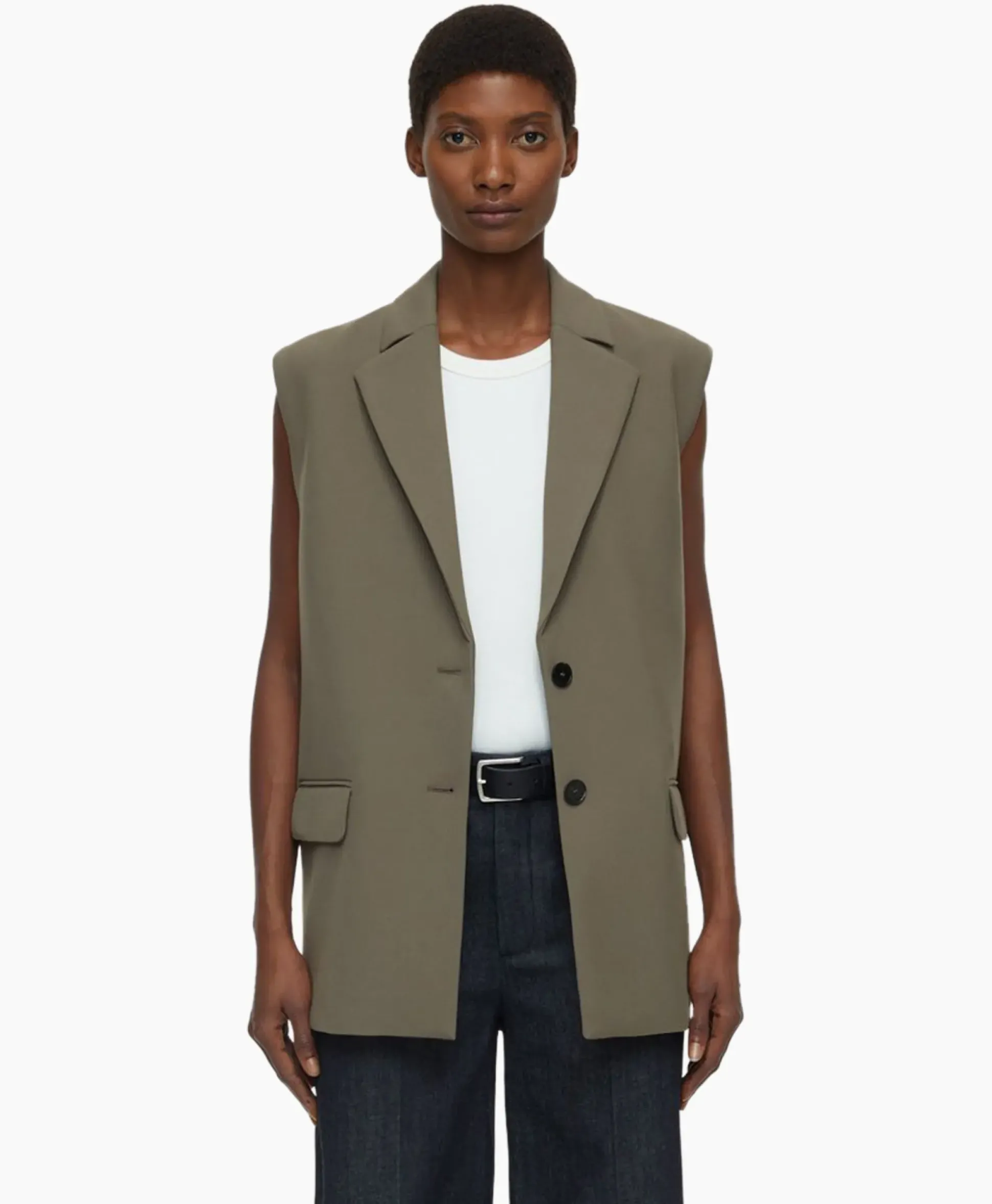 Closed Gilet Sleeveless Taupe