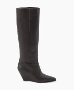 Closed Lange Laars Wedge Boot Donker Bruin